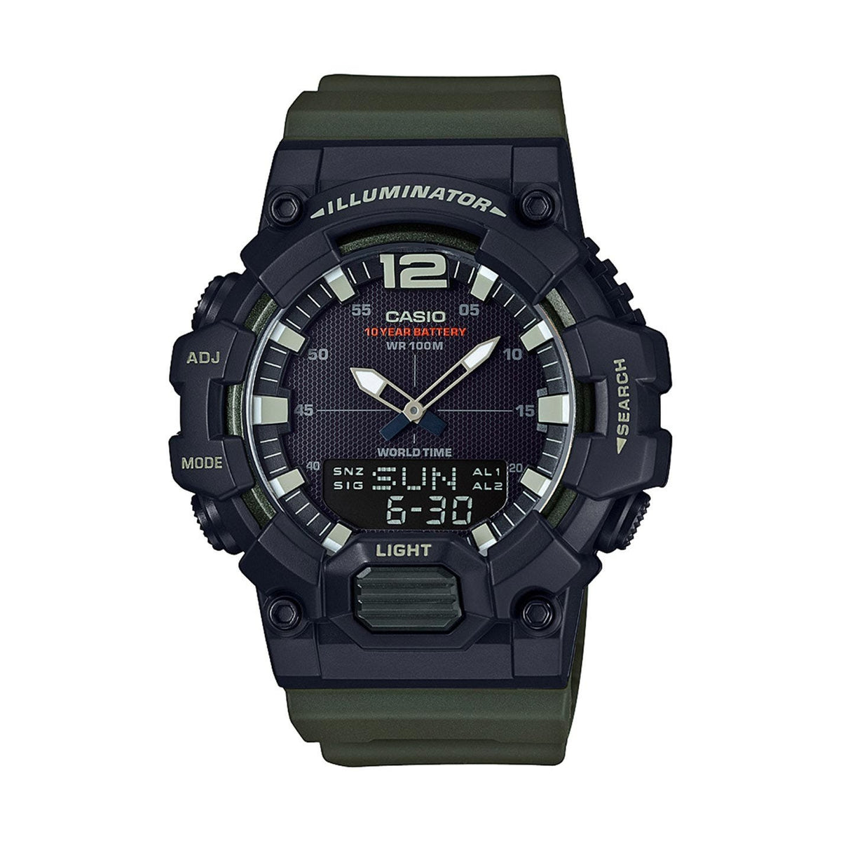 Casio Men's 'Classic' Quartz Resin Casual Watch, Color Green (Model: HDC-700-3AVCF)