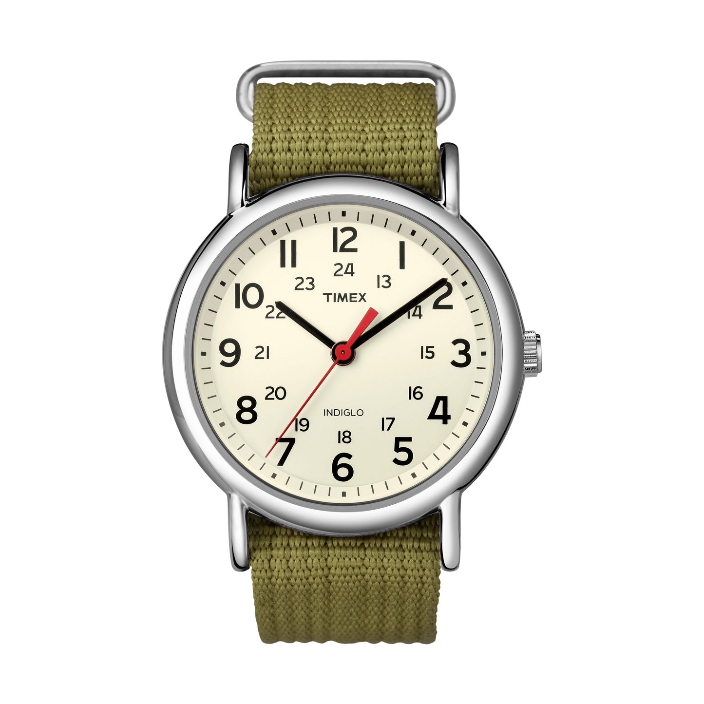 Timex Unisex T2N651 Weekender Olive Nylon Strap Casual Watch