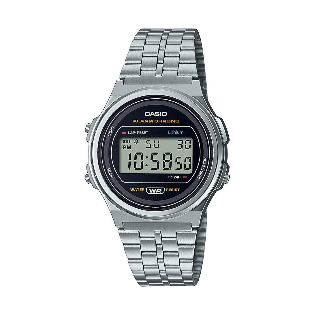 Casio Unisex Classic Digital Watch with Stainless Steel Bracelet A171WE-1A