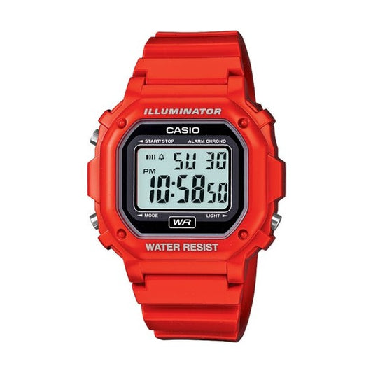 Casio F-108WHC-4ACF Classic Red Stainless Steel Watch