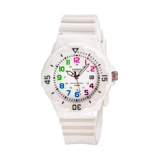 Casio Women's LRW200H-7BVCF White Resin Ranbow Dial Watch