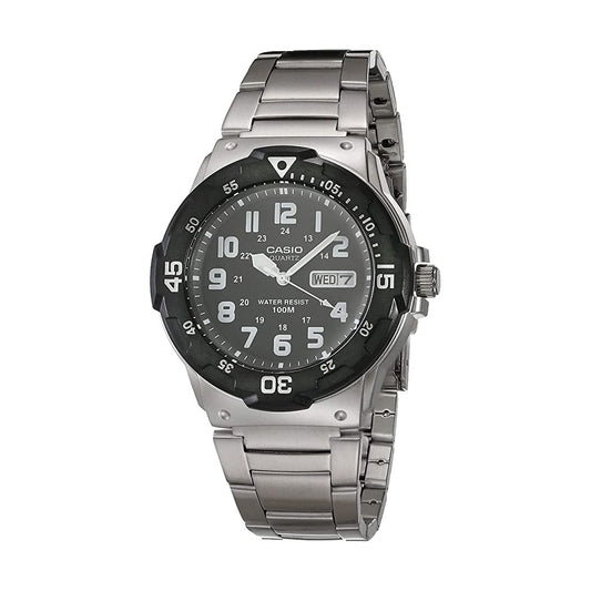 Casio Men's Diver Style Black Dial Stainless Steel Watch