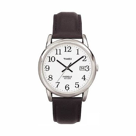 Timex Men's T2H281 Easy Reader Date Leather Strap Watch
