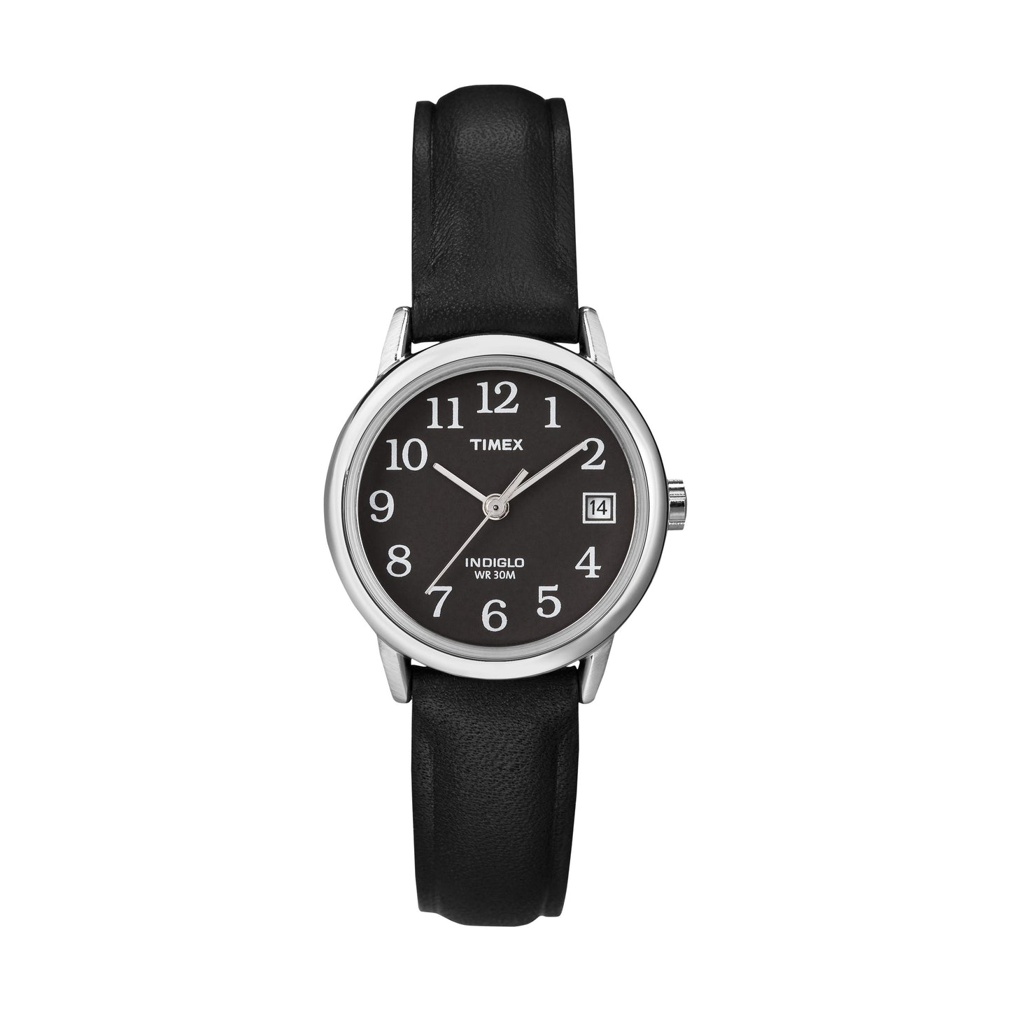 Timex Women's T2N525 Easy Reader Black Leather Strap Watch