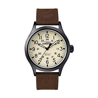 Timex Mens Expedition Brown Leather Strap Sport Watch