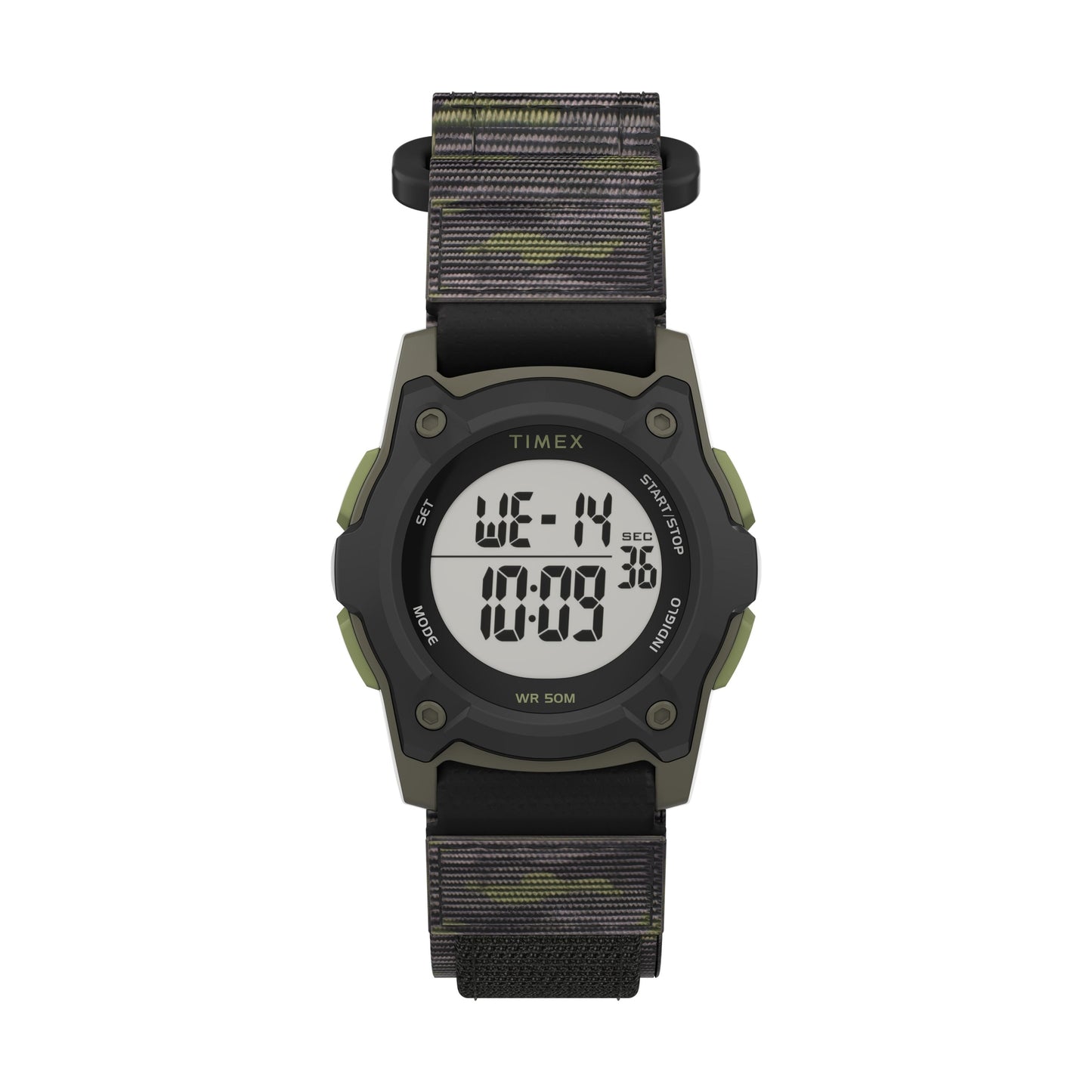Timex TW7C77500 Kid's Digital 35mm Green Camo Fastwrap   Fabric Strap Watch