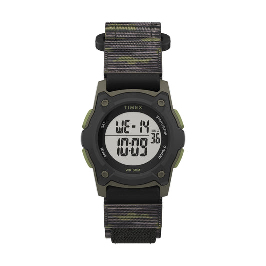 Timex TW7C77500 Kid's Digital 35mm Green Camo Fastwrap   Fabric Strap Watch